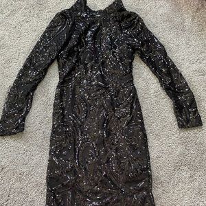 Fashion nova sequined black dress, M